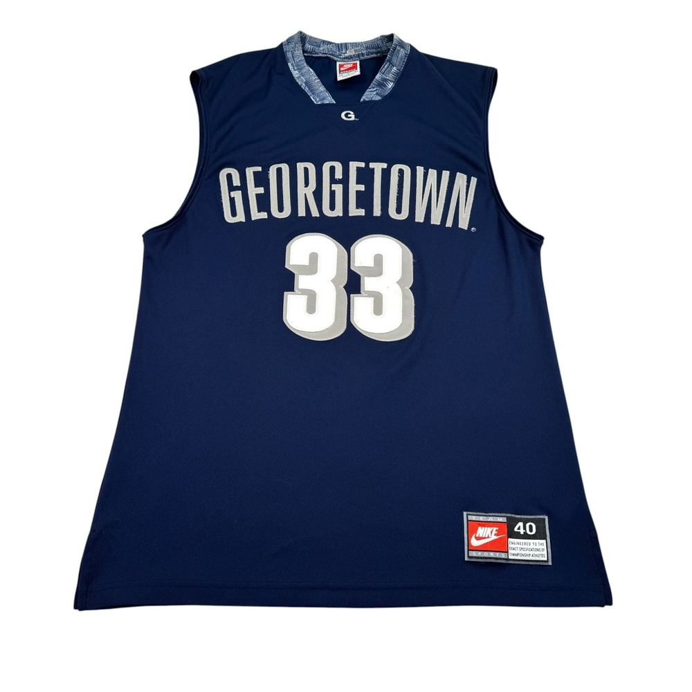 Vintage Georgetown Hoyas Jersey Mens Medium NCAA Basketball Nike 33 Made USA